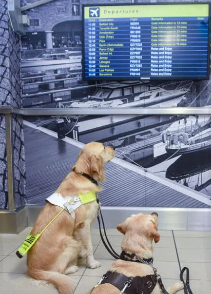 Собака-поводырь в аэропорту