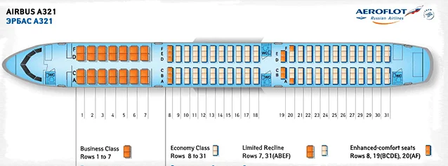 Airbus A321 конструкция салона