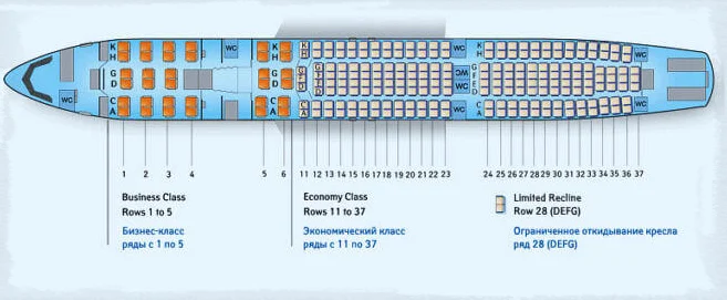 Схема салона Airbus A330-300