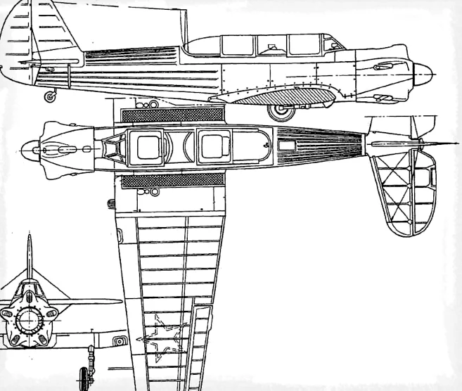 Чертеж самолета ЯК-18