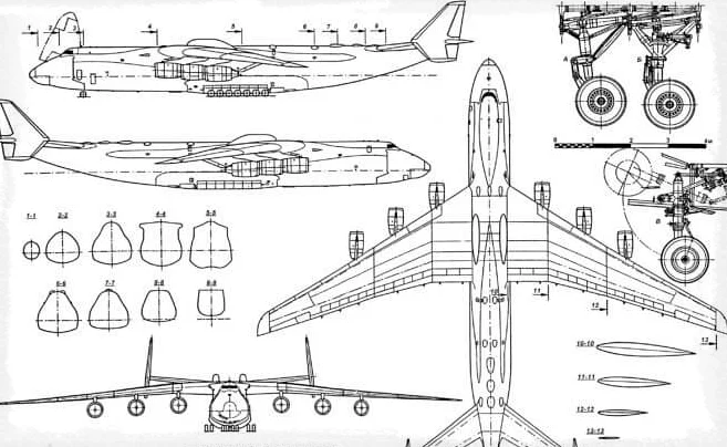 Самолет Ан-225 «Мрия» чертеж