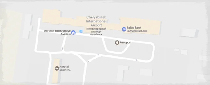 Аэропорт в Челябинске на карте