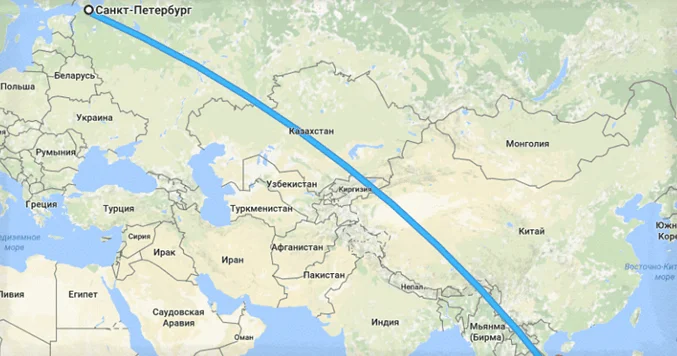 сколько лететь до Вьетнама из Санкт-Петербурга