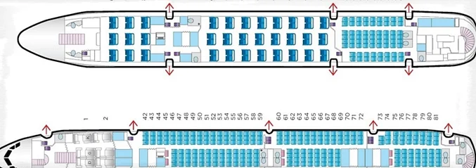 Airbus A380-800 схема салона лучшие места