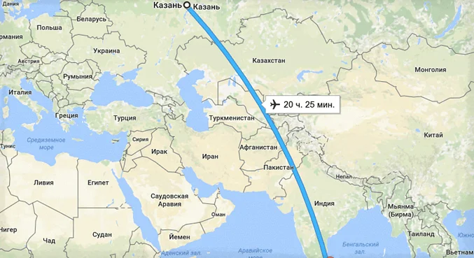 сколько лететь до Шри-Ланки из Казани